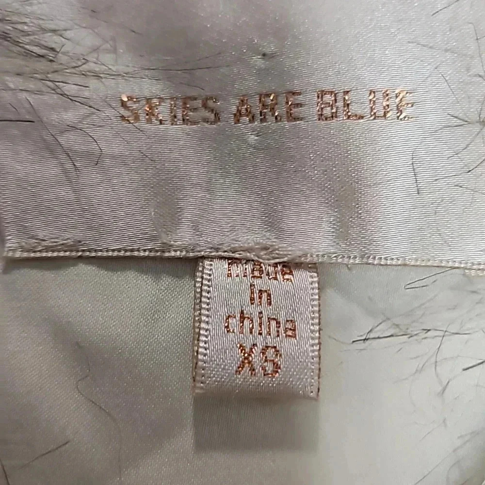 Skies Are Blue Faux Fur Vest Cream & Brown Women's XS - Picture 4 of 16
